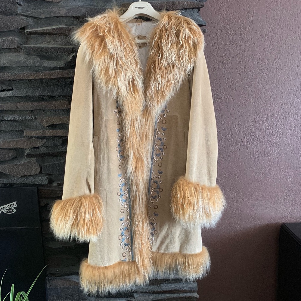 Women’s leather fur coat